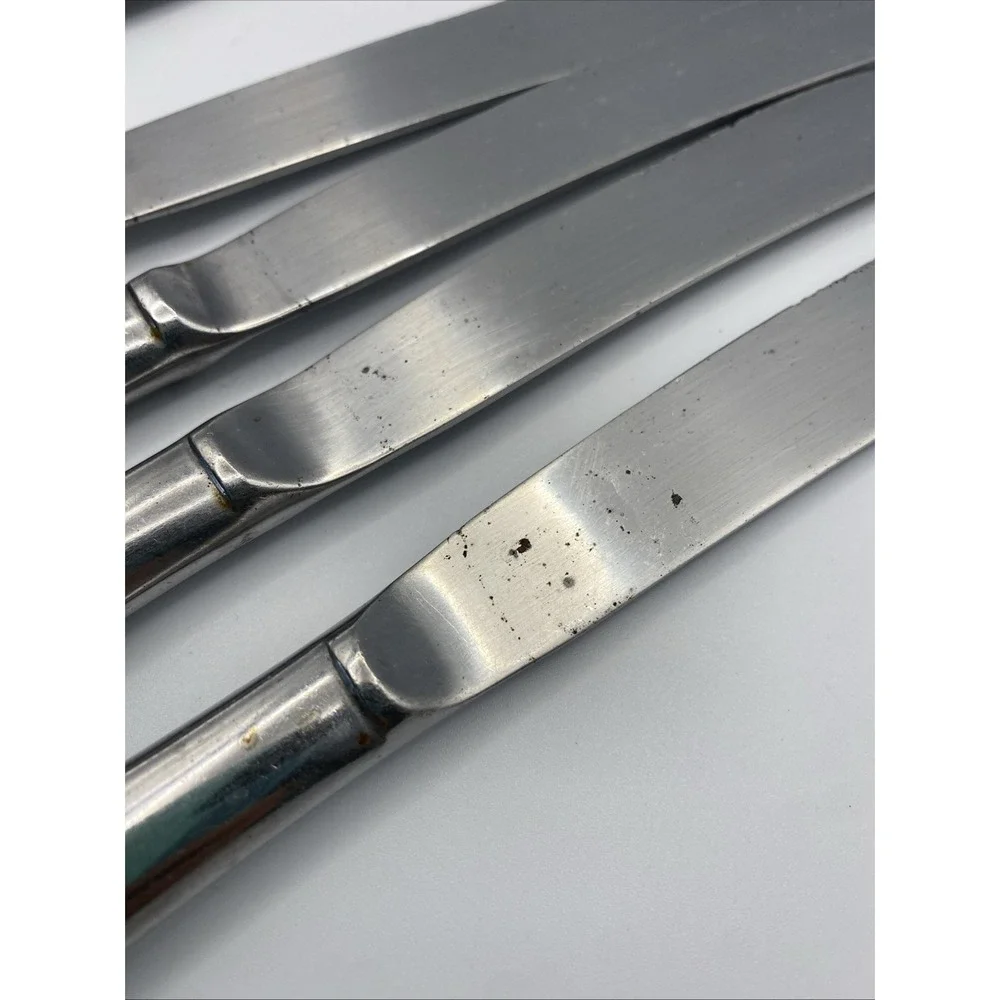 Vintage Set Of 6 Rogers Co. Stainless Pistol‎ 2 Steak Knives & 4 Butter